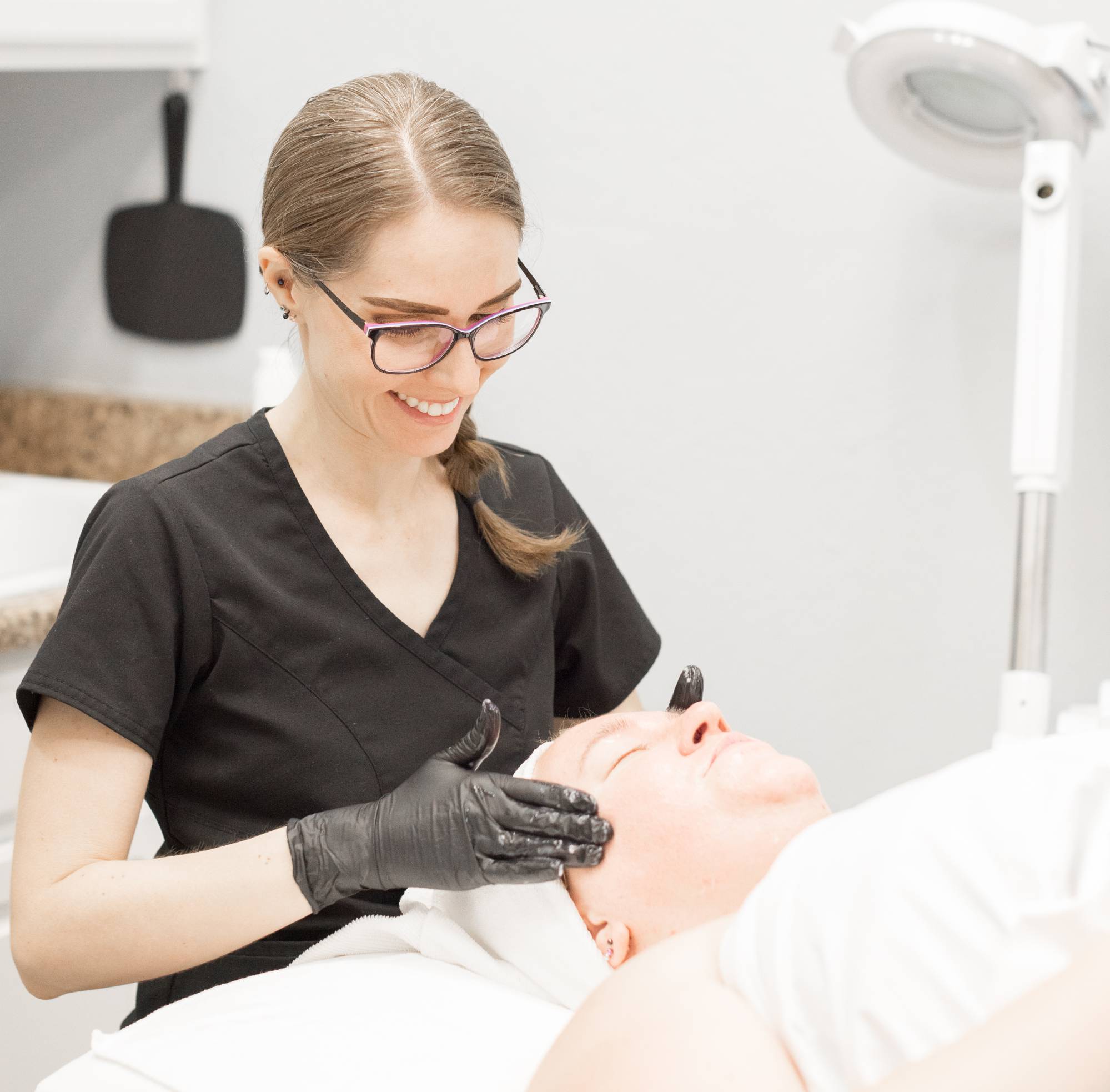 a person wearing glasses